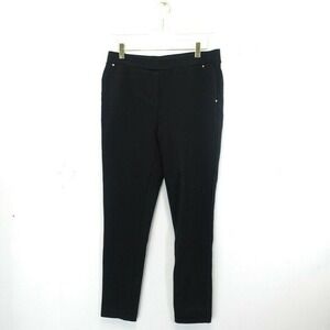 Womens Black Dress Pants SMALL 6 Stretch Crop‎ Performance Trouser Tapered 30x26